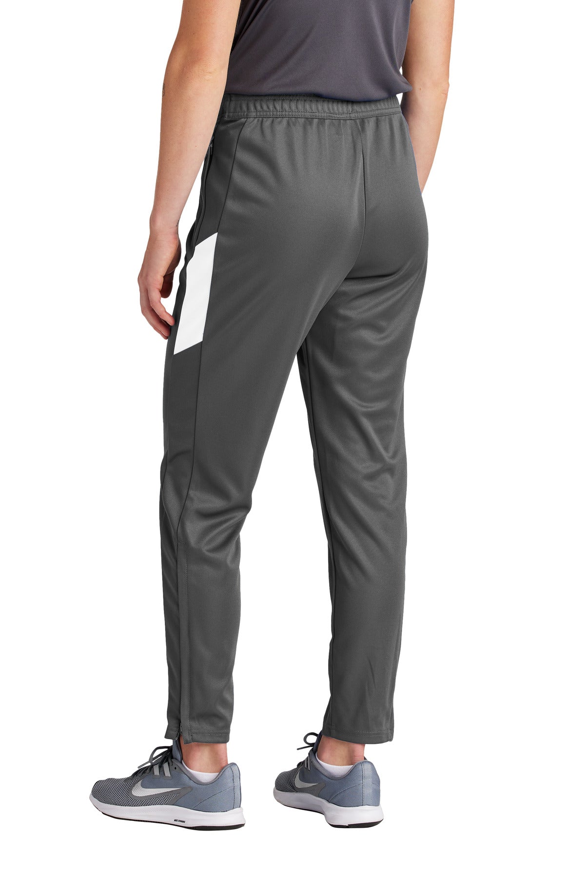 Sport-Tek Women's Travel Pant LPST800 Iron Grey/ White