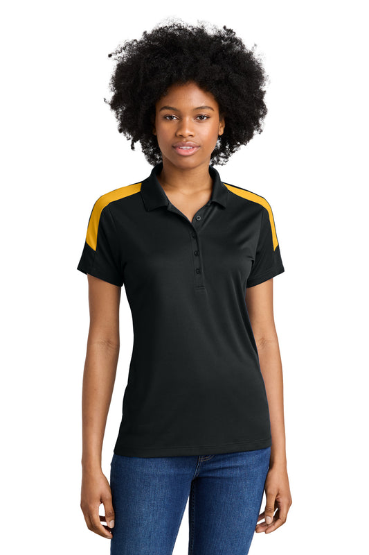Sport-Tek Women's Competitor United Polo LST104 Black/ Gold