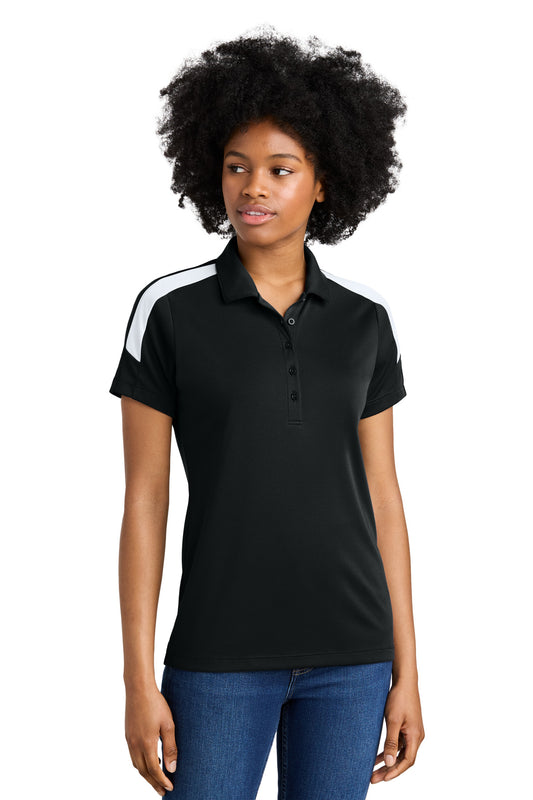 Sport-Tek Women's Competitor United Polo LST104 Black/ White