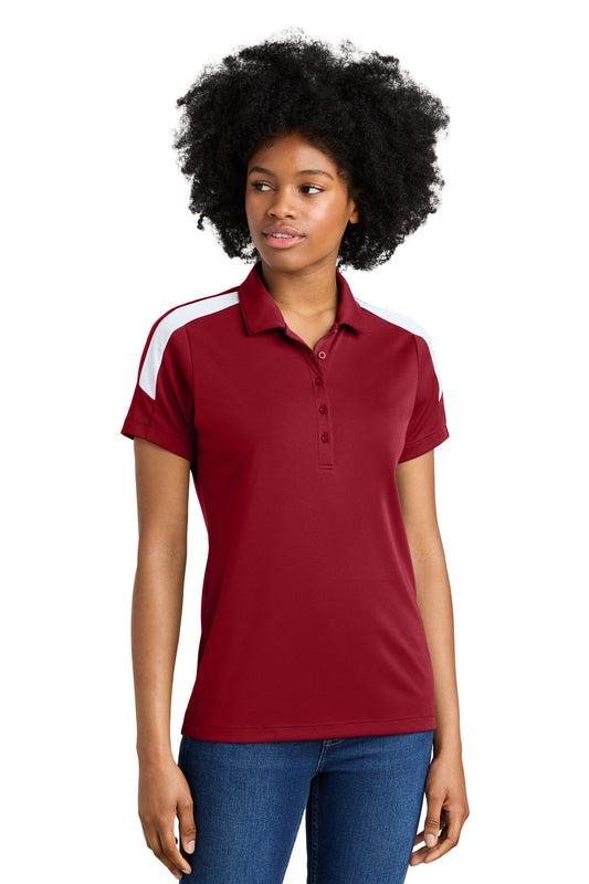 Sport-Tek Women's Competitor United Polo LST104 Deep Red/ White