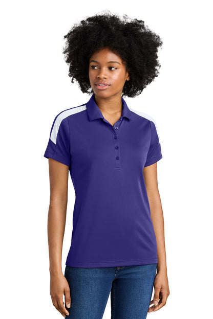 Sport-Tek Women's Competitor United Polo LST104 Purple/ White