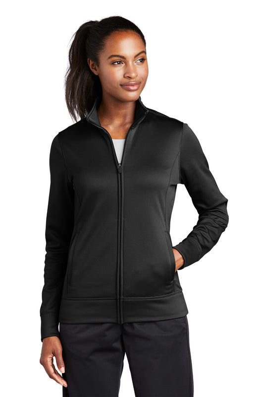 Sport-Tek Women's Sport-Wick Fleece Full-Zip Jacket.  LST241 Black
