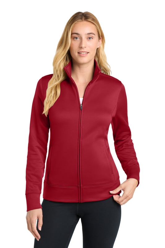 Sport-Tek Women's Sport-Wick Fleece Full-Zip Jacket LST241 Deep Red