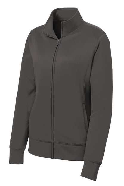 Sport-Tek Women's Sport-Wick Fleece Full-Zip Jacket.  LST241 Iron Grey