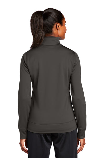Sport-Tek Women's Sport-Wick Fleece Full-Zip Jacket.  LST241 Iron Grey