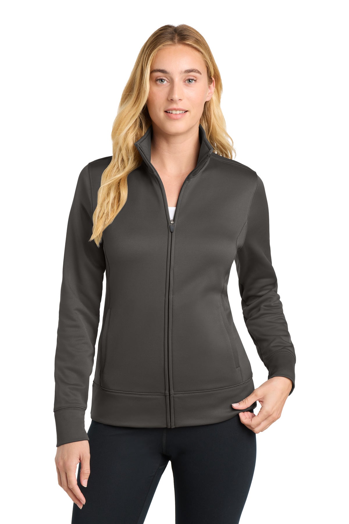 Cleveland Clinic Sport-Tek Women's Sport-Wick Fleece Full-Zip Jacket LST241 Iron Grey