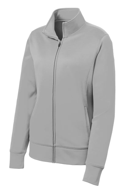 Sport-Tek Women's Sport-Wick Fleece Full-Zip Jacket.  LST241 Silver