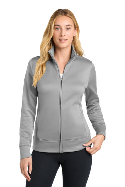 Cleveland Clinic Sport-Tek Women's Sport-Wick Fleece Full-Zip Jacket LST241 Silver
