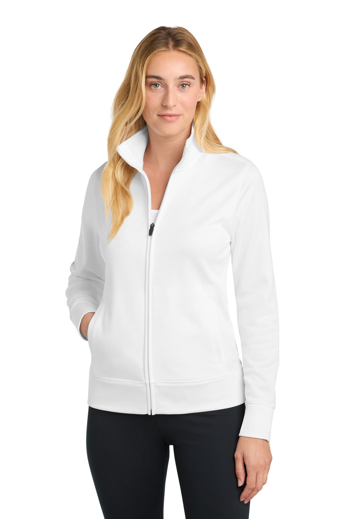 Cleveland Clinic Sport-Tek Women's Sport-Wick Fleece Full-Zip Jacket LST241 White