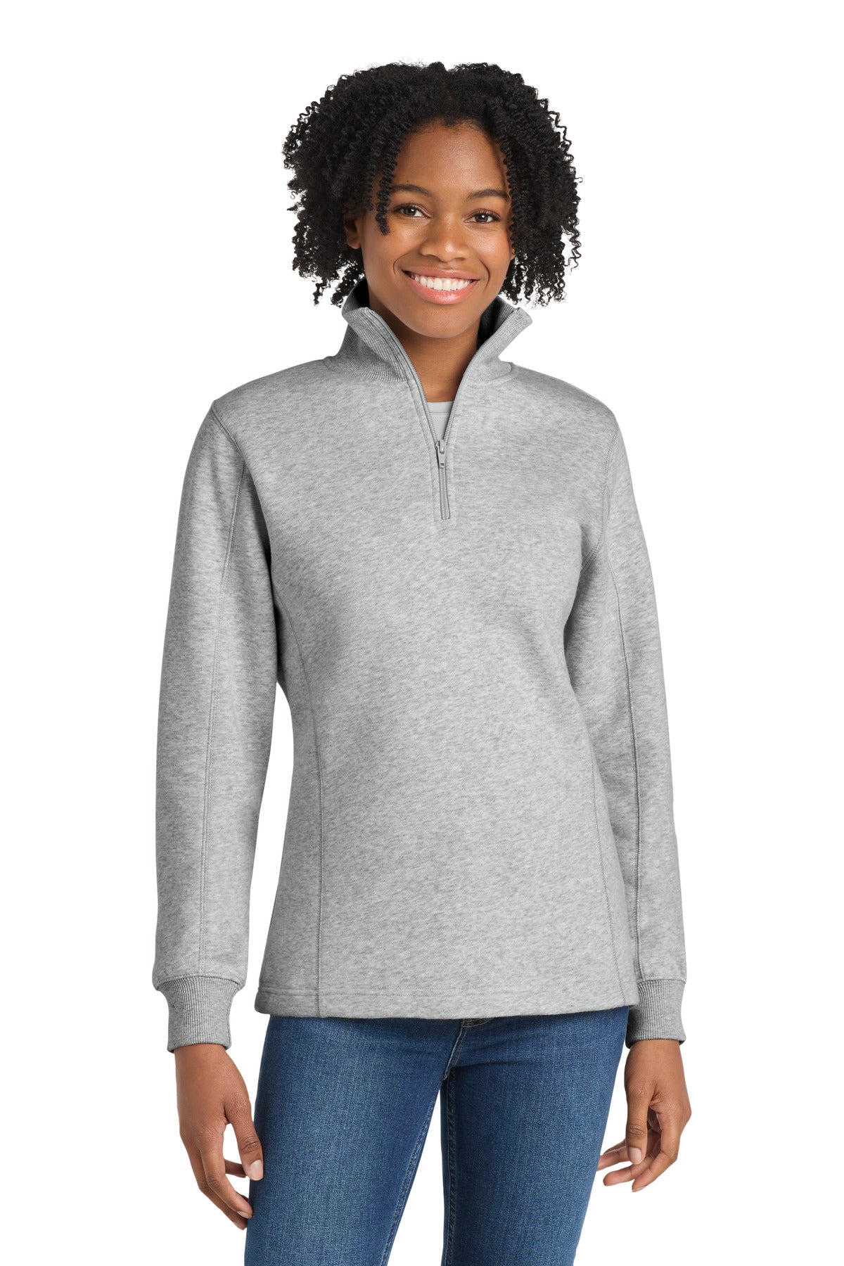 Sport-Tek Women's 1/4-Zip Sweatshirt LST253 Athletic Heather