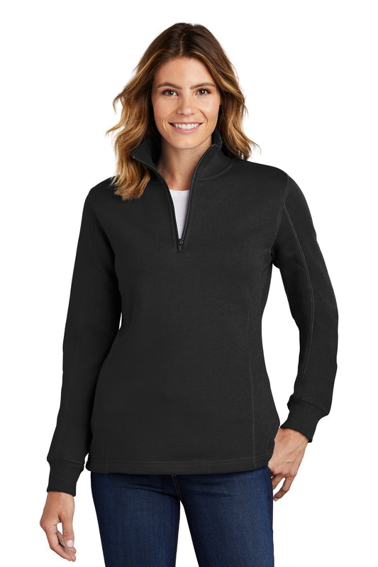 Sport-Tek Women's 1/4-Zip Sweatshirt. LST253 Black