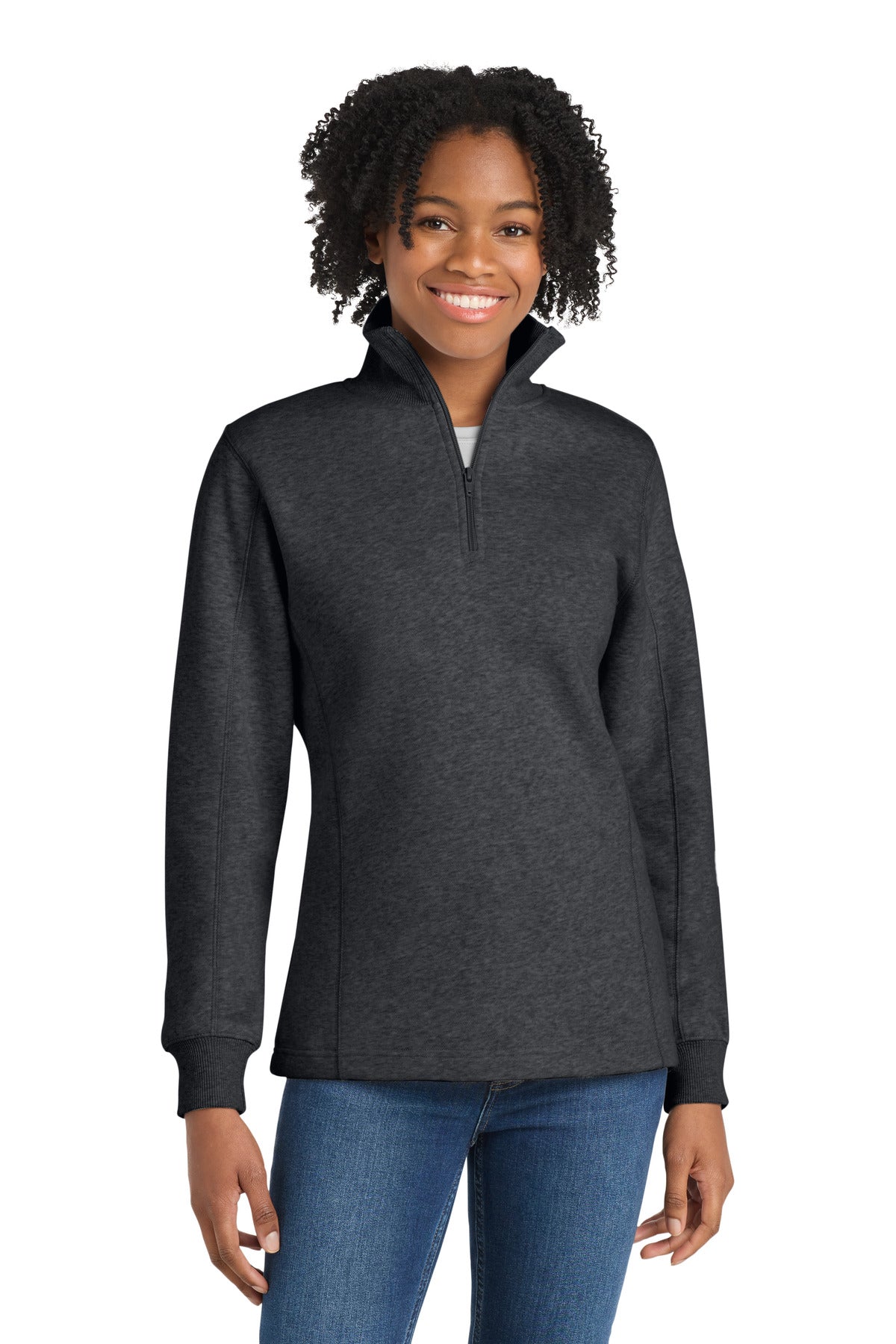 Sport-Tek Women's 1/4-Zip Sweatshirt LST253 Graphite Heather