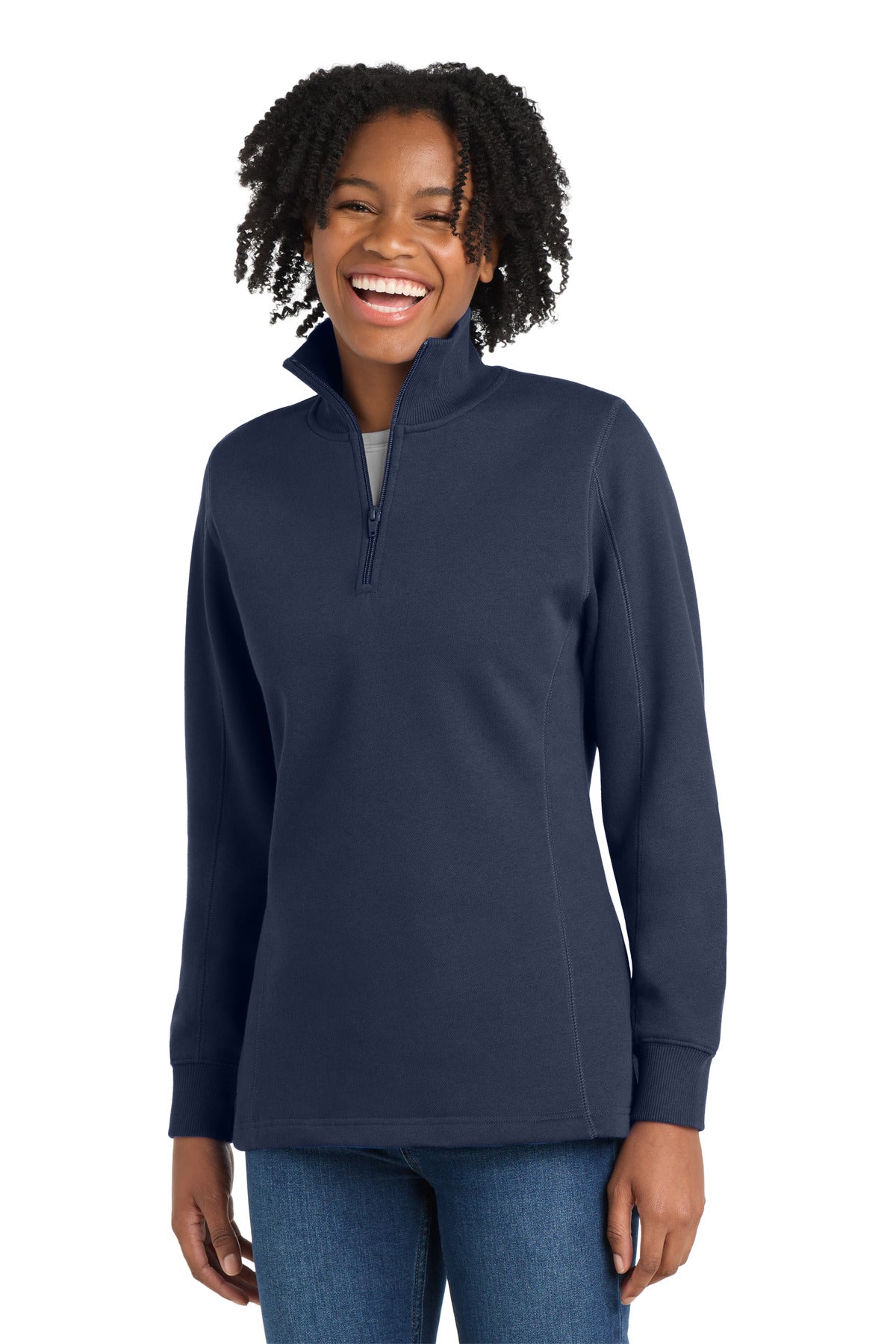 Sport-Tek Women's 1/4-Zip Sweatshirt LST253 True Navy