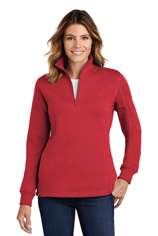 Sport-Tek Women's 1/4-Zip Sweatshirt. LST253 True Red