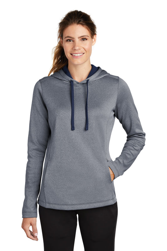 Sport-Tek  Women's PosiCharge  Sport-Wick  Heather Fleece Hooded Pullover. LST264 True Navy Heather