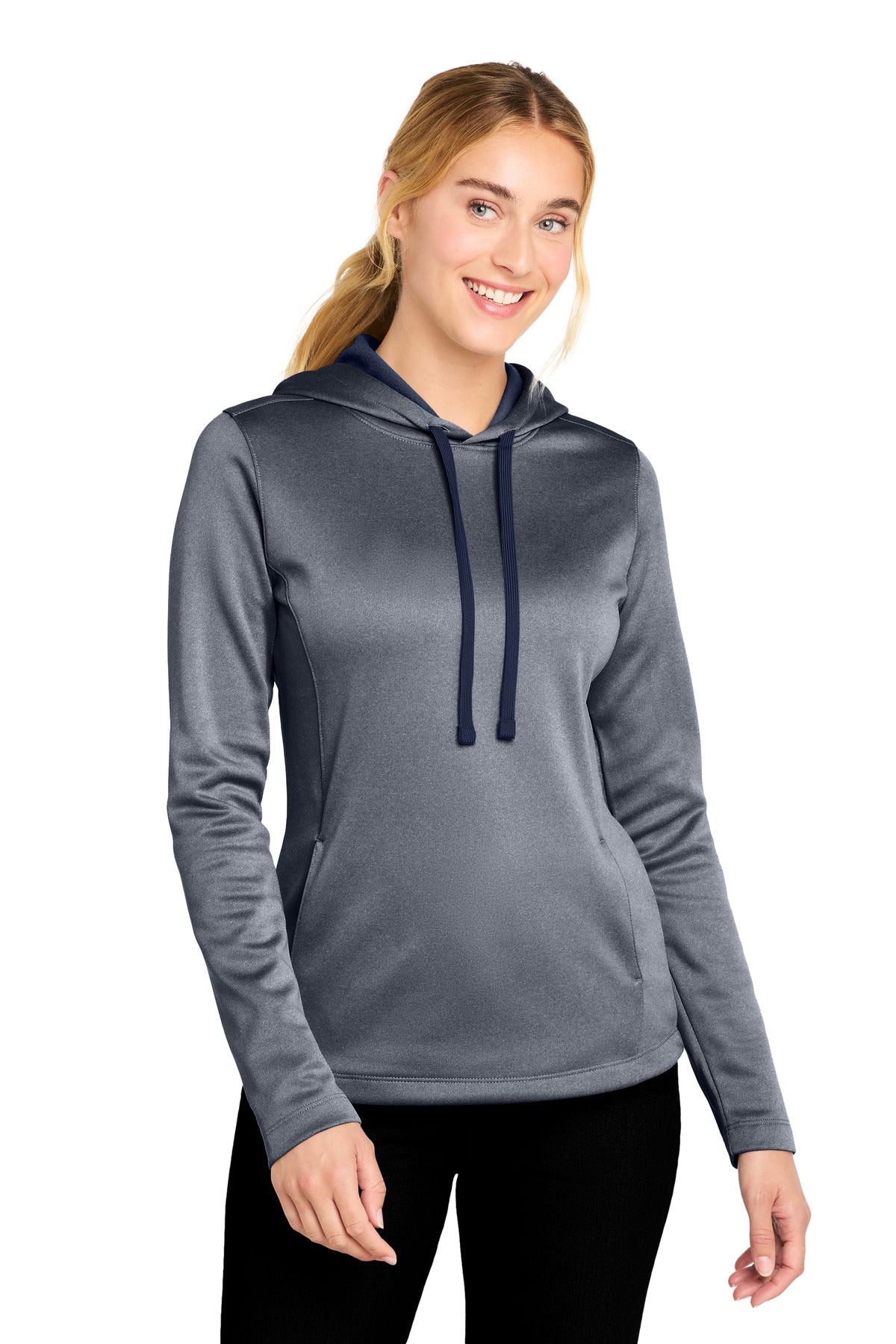 Sport-Tek Women's PosiCharge Sport-Wick Heather Fleece Hooded Pullover LST264