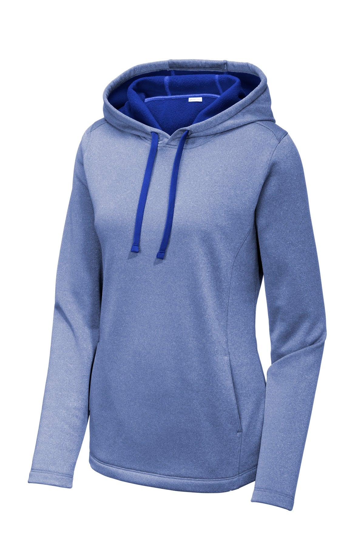 Sport-Tek  Women's PosiCharge  Sport-Wick  Heather Fleece Hooded Pullover. LST264 True Royal Heather