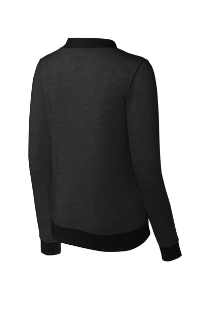 Sport-Tek  Women's Lightweight French Terry Bomber LST274 Heather Black