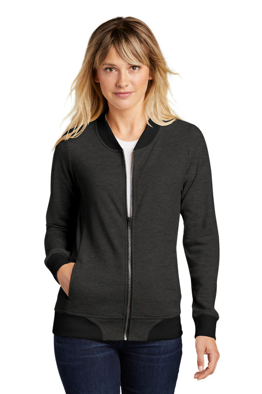 Sport-Tek  Women's Lightweight French Terry Bomber LST274 Heather Black