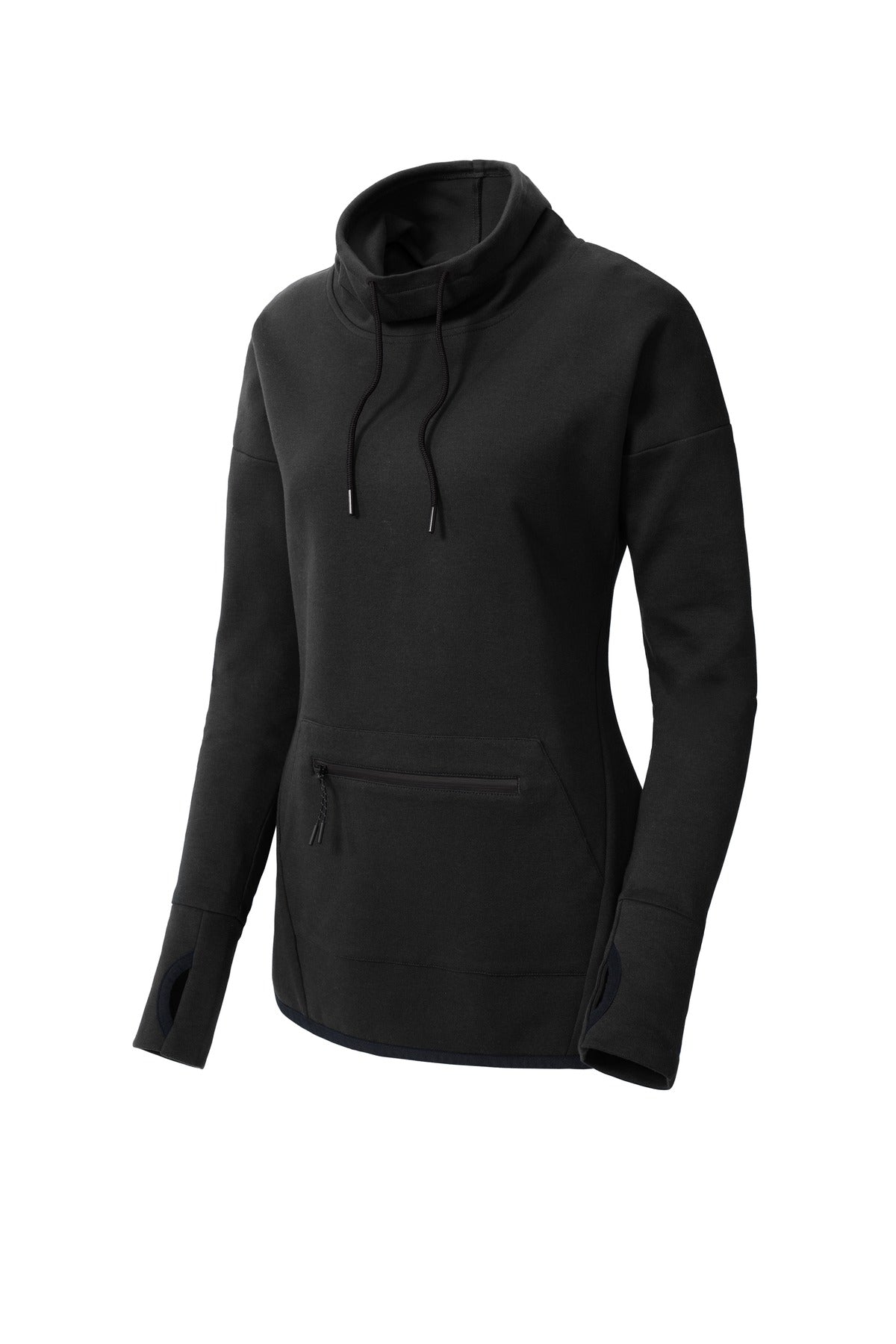 Sport-Tek Women's Triumph Cowl Neck Pullover LST280 Black