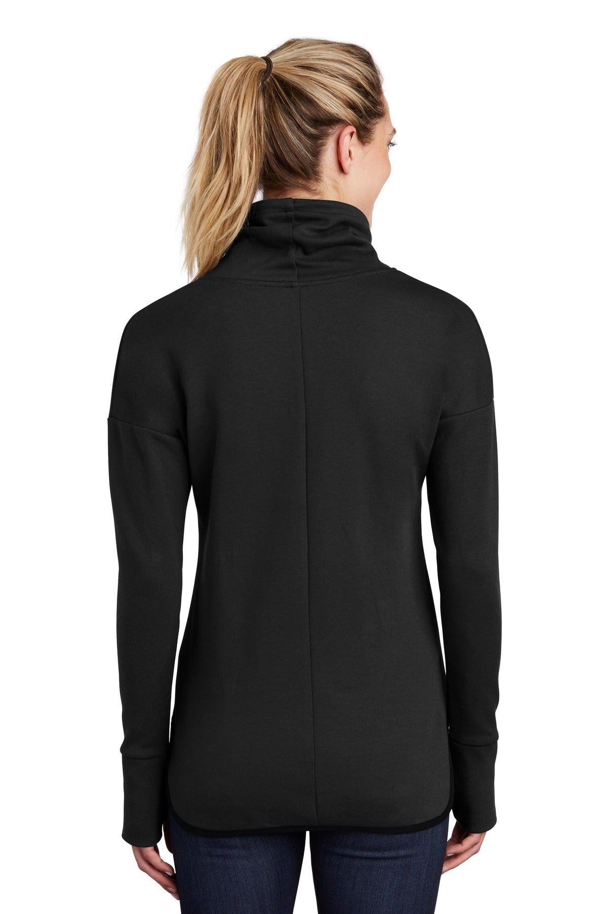 Sport-Tek Women's Triumph Cowl Neck Pullover LST280 Black