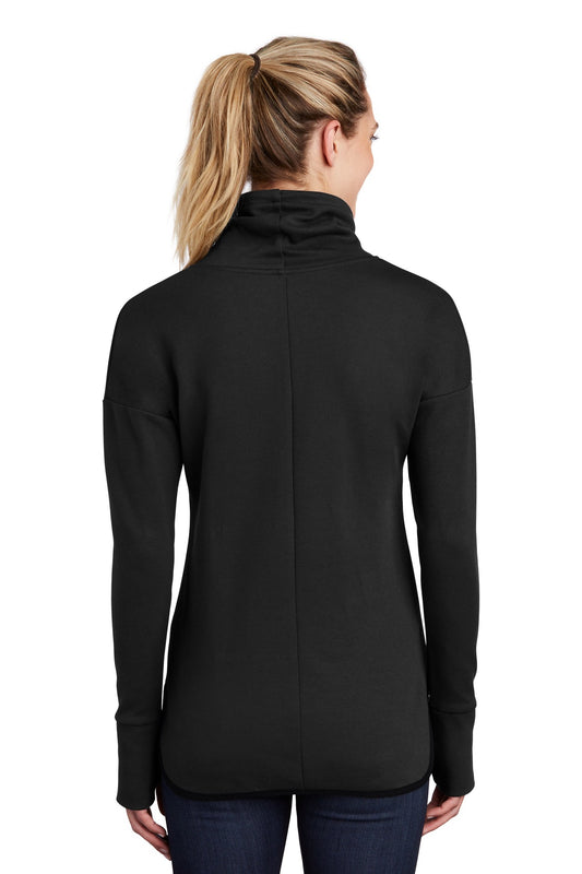 Sport-Tek Women's Triumph Cowl Neck Pullover LST280 Black
