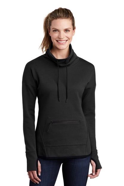 Sport-Tek Women's Triumph Cowl Neck Pullover LST280 Black