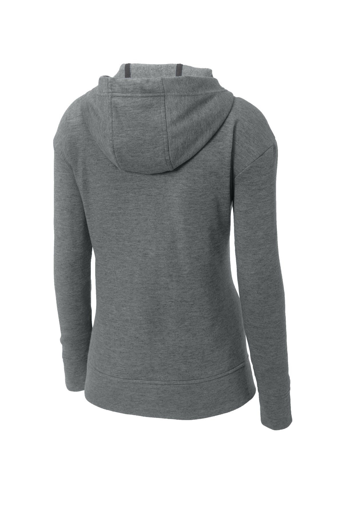 Sport-Tek  Women's PosiCharge  Tri-Blend Wicking Fleece Full-Zip Hooded Jacket LST293 Dark Grey Heather