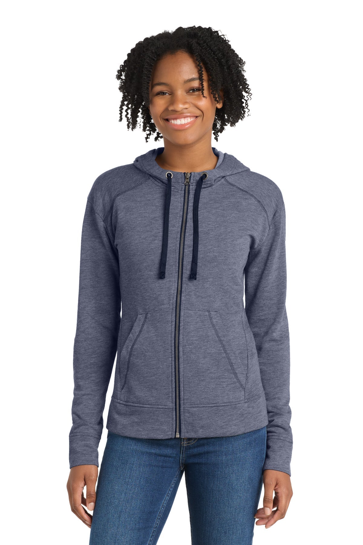 Sport-Tek Women's PosiCharge Tri-Blend Wicking Fleece Full-Zip Hooded Jacket LST293