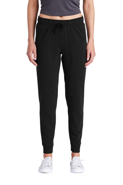 Sport-Tek Women's PosiCharge Tri-Blend Wicking Fleece Jogger LST299 Black Triad Solid
