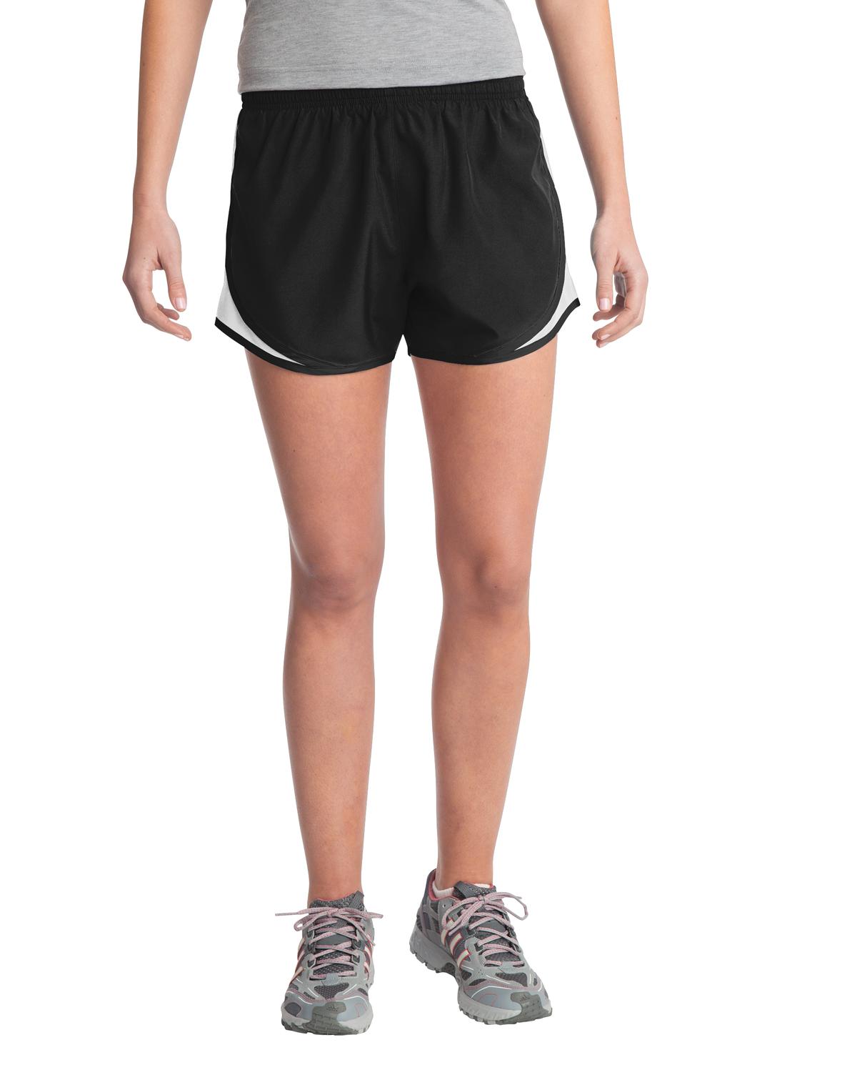 Sport-Tek Women's Cadence Short LST304 Black/ White/ Black