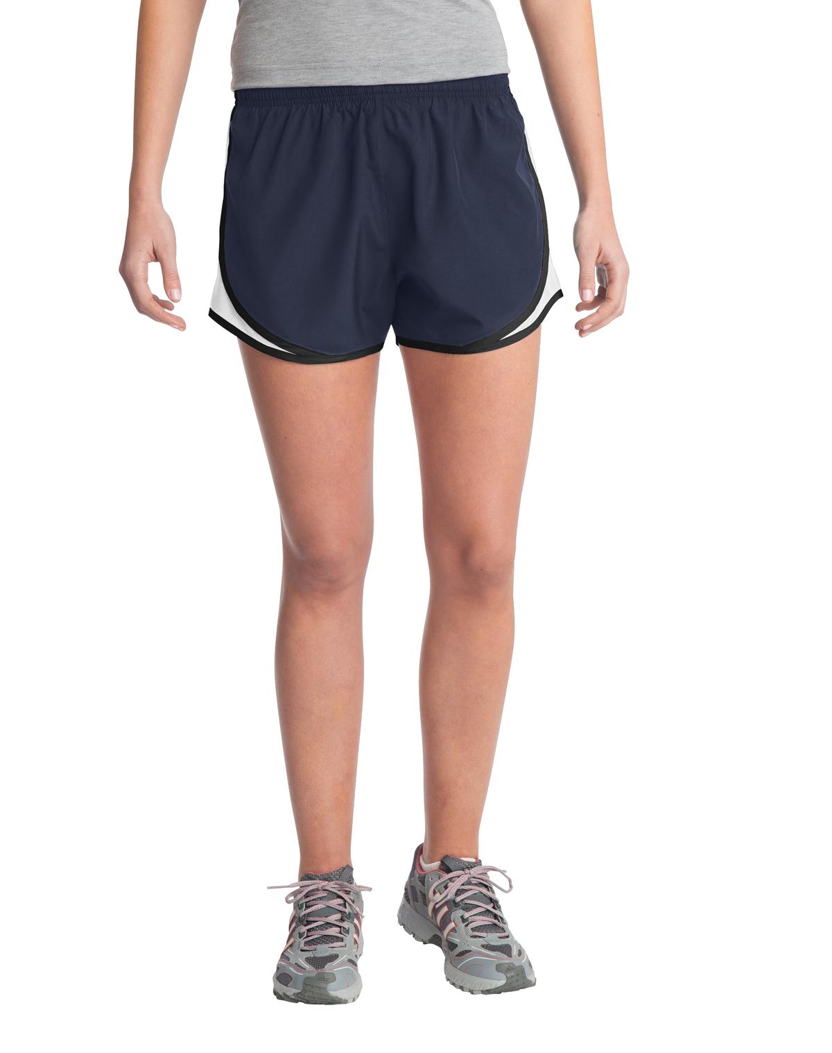 Sport-Tek Women's Cadence Short LST304 True Navy/ White/ Black