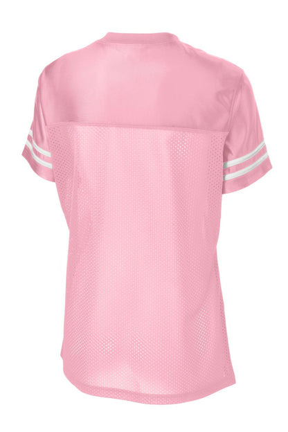 Sport-Tek Women's PosiCharge Replica Jersey. LST307 Light Pink/ White