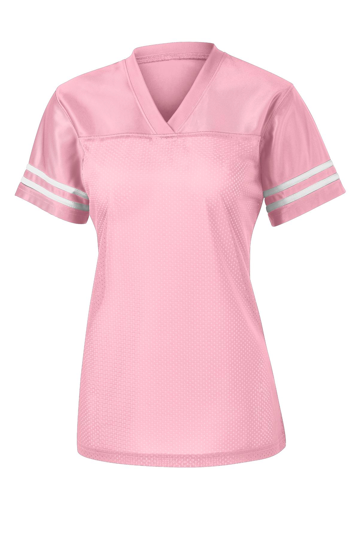 Sport-Tek Women's PosiCharge Replica Jersey. LST307 Light Pink/ White