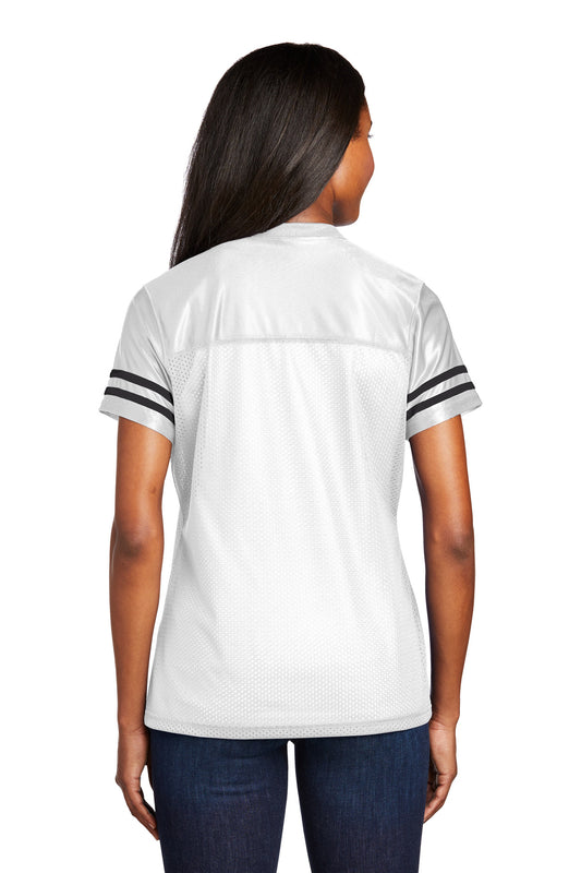 Sport-Tek Women's PosiCharge Replica Jersey. LST307 White/ Black