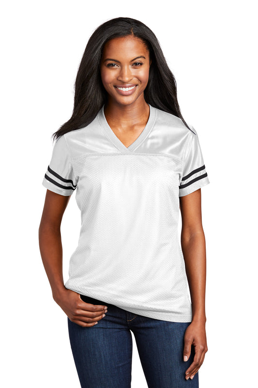 Sport-Tek Women's PosiCharge Replica Jersey. LST307 White/ Black