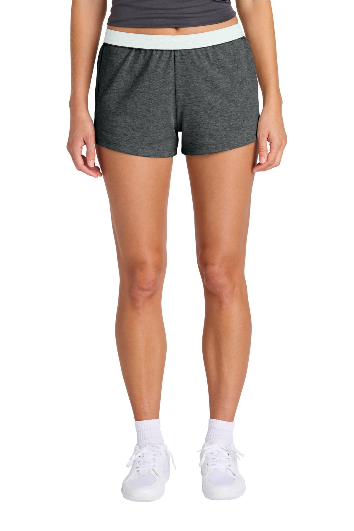 Sport-Tek Women's Jersey Knit Squad Short LST311 Dark Grey Heather