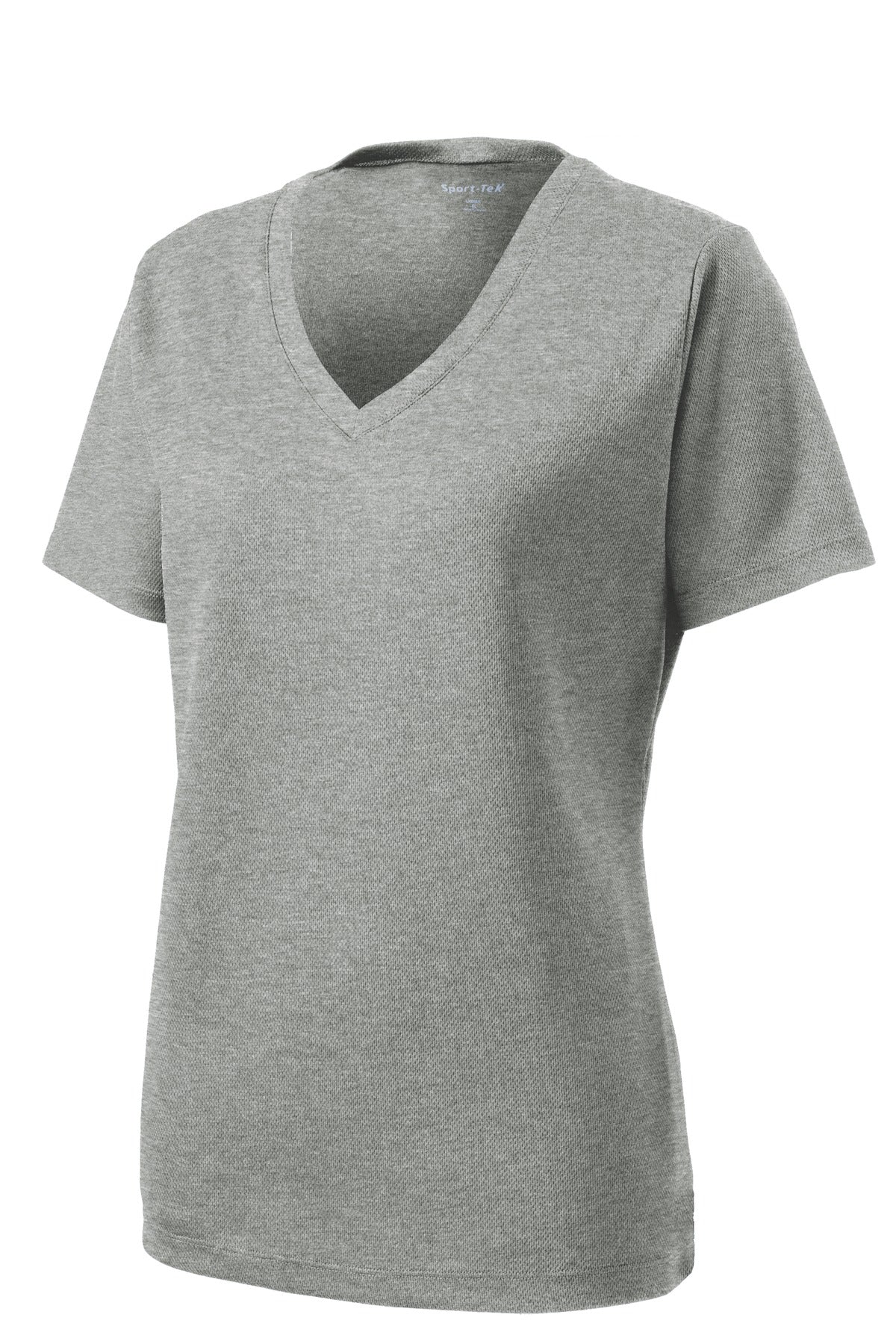 Sport-Tek Women's PosiCharge RacerMesh V-Neck Tee. LST340 Grey Heather