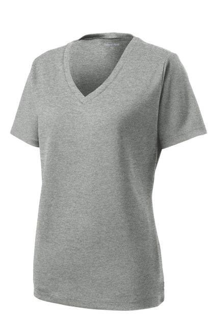 Sport-Tek Women's PosiCharge RacerMesh V-Neck Tee. LST340 Grey Heather