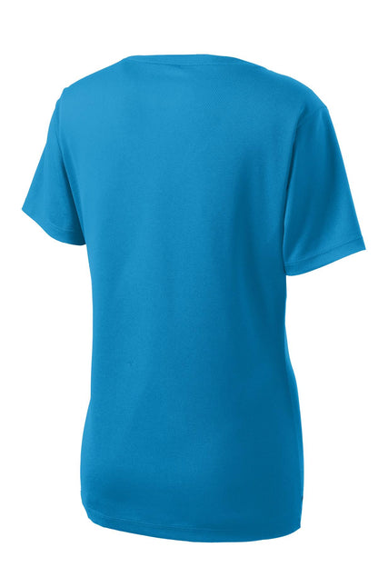 Sport-Tek Women's PosiCharge RacerMesh V-Neck Tee. LST340 Pond Blue