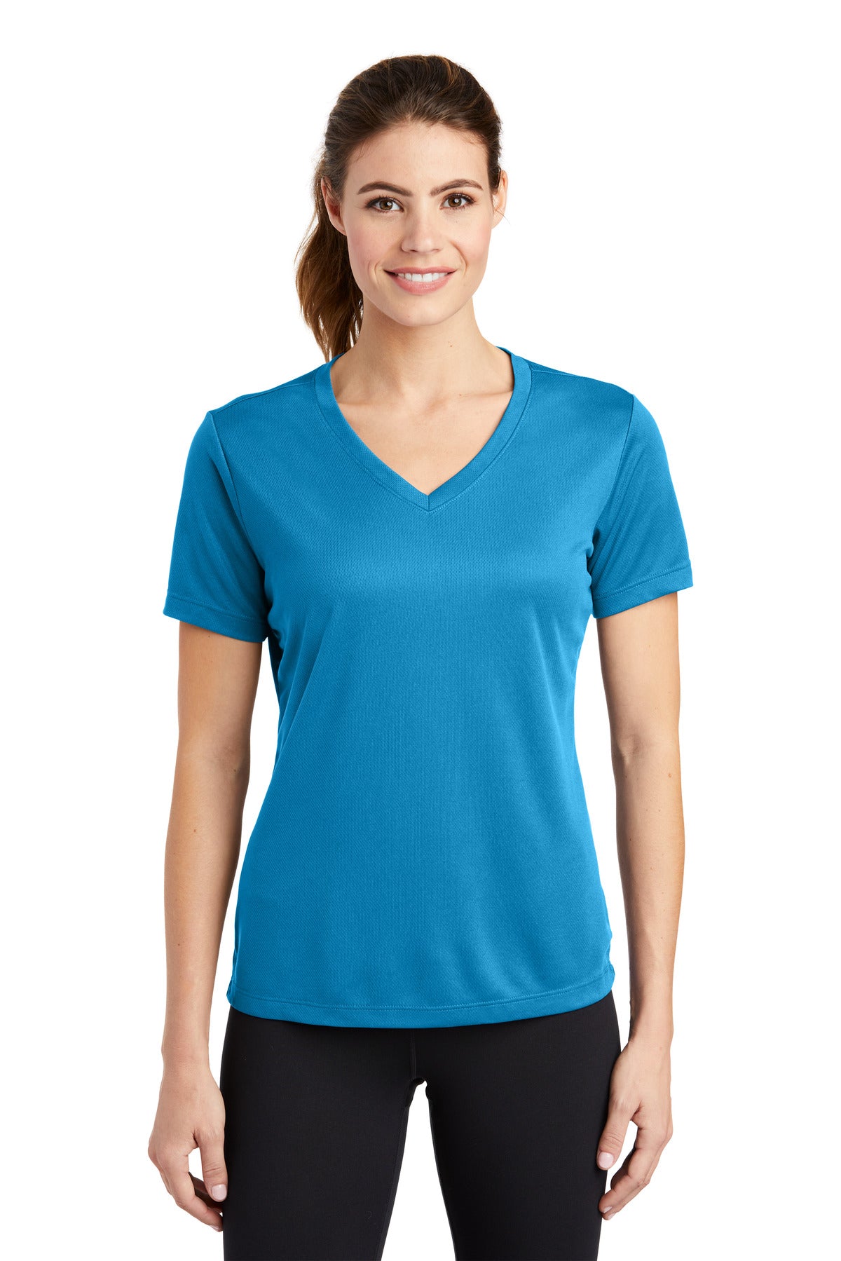 Sport-Tek Women's PosiCharge RacerMesh V-Neck Tee. LST340 Pond Blue