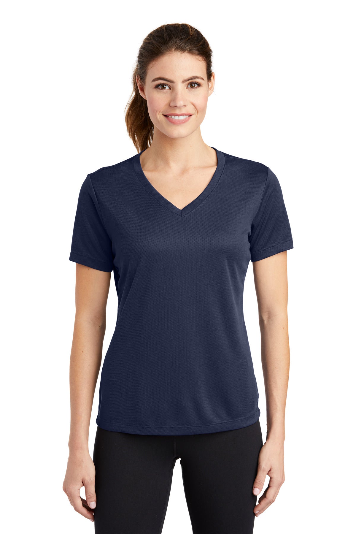 Sport-Tek Women's PosiCharge RacerMesh V-Neck Tee. LST340 True Navy
