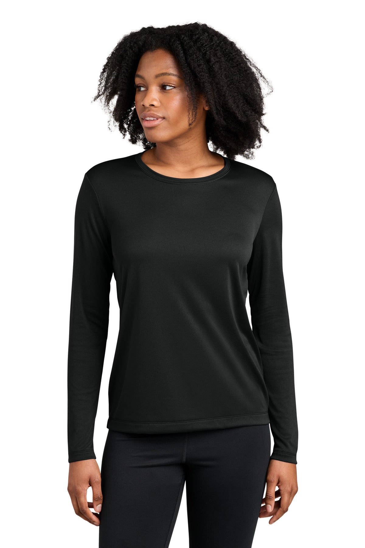 Sport-Tek Women's Competitor Long Sleeve Crewneck LST350LS Black