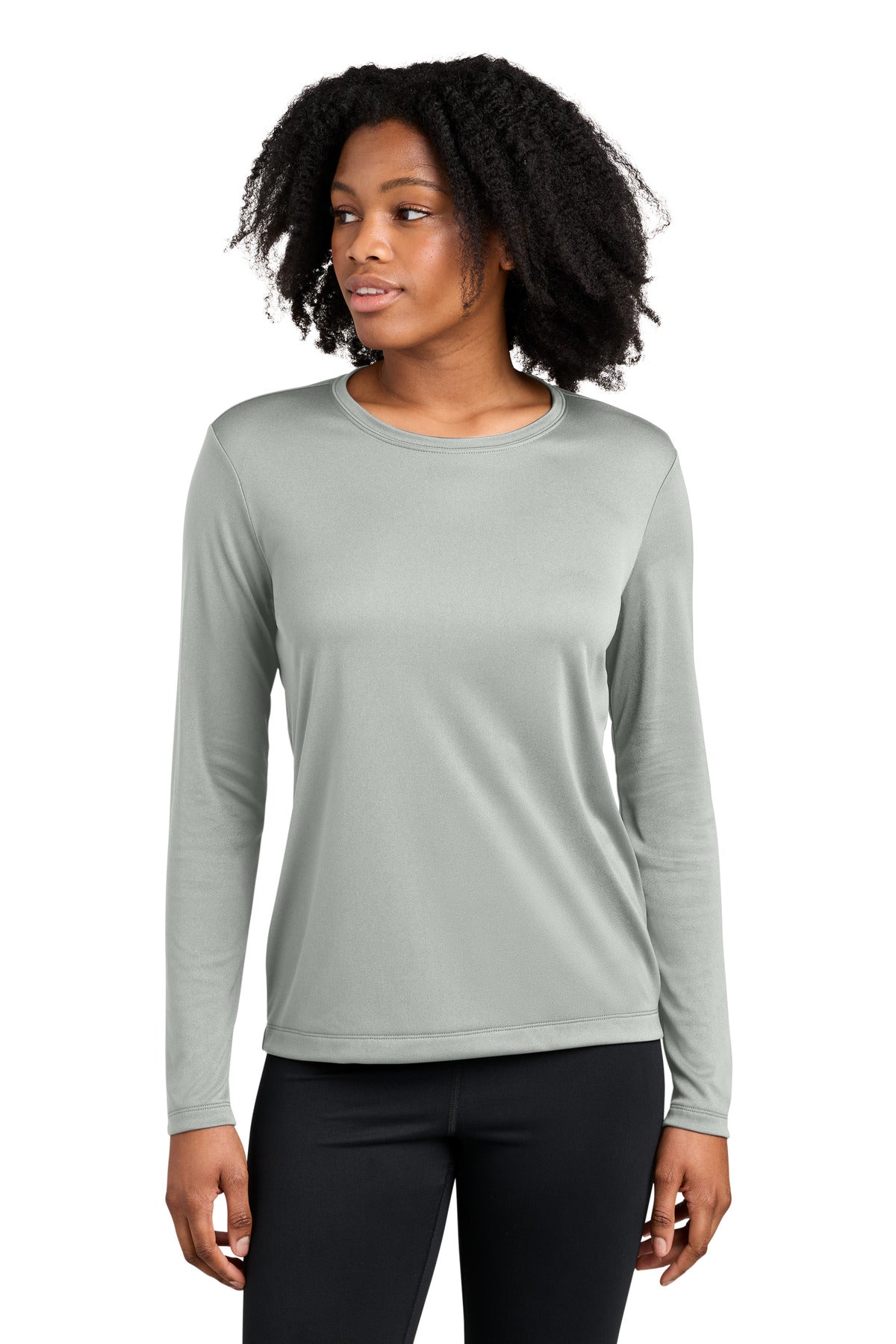 Sport-Tek Women's Competitor Long Sleeve Crewneck LST350LS Silver