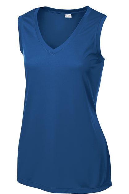 Sport-Tek Women's Sleeveless PosiCharge Competitor V-Neck Tee. LST352 Royal