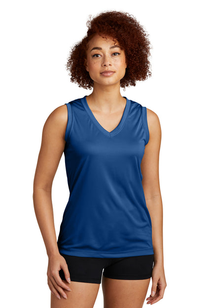 Sport-Tek Women's Sleeveless PosiCharge Competitor V-Neck Tee. LST352 Royal