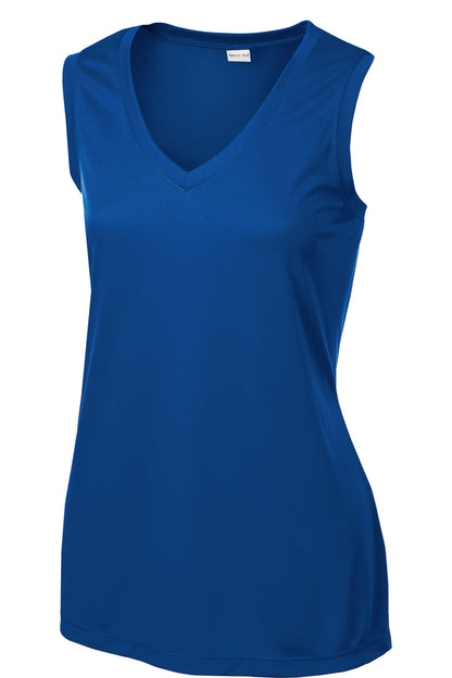 Sport-Tek Women's Sleeveless PosiCharge Competitor V-Neck Tee. LST352 True Royal