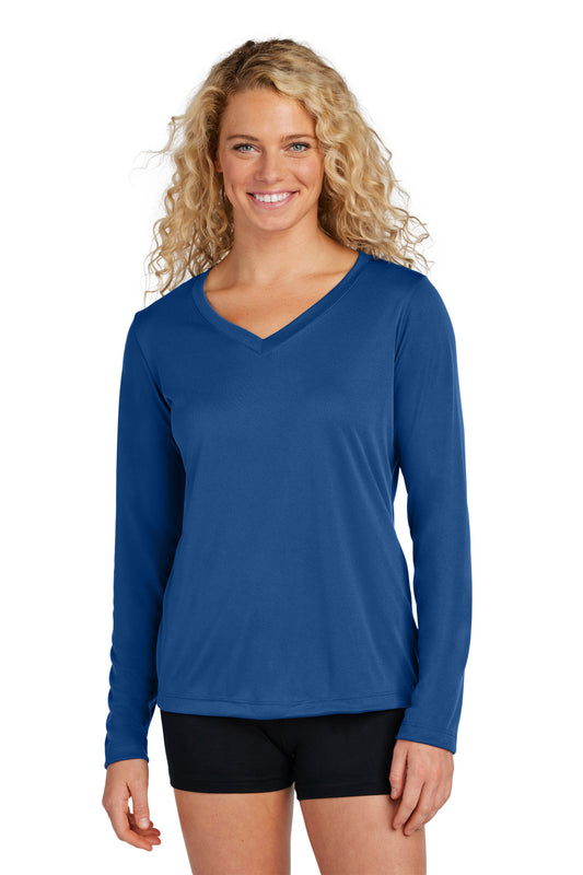 Sport-Tek Women's Long Sleeve PosiCharge Competitor V-Neck Tee. LST353LS Royal