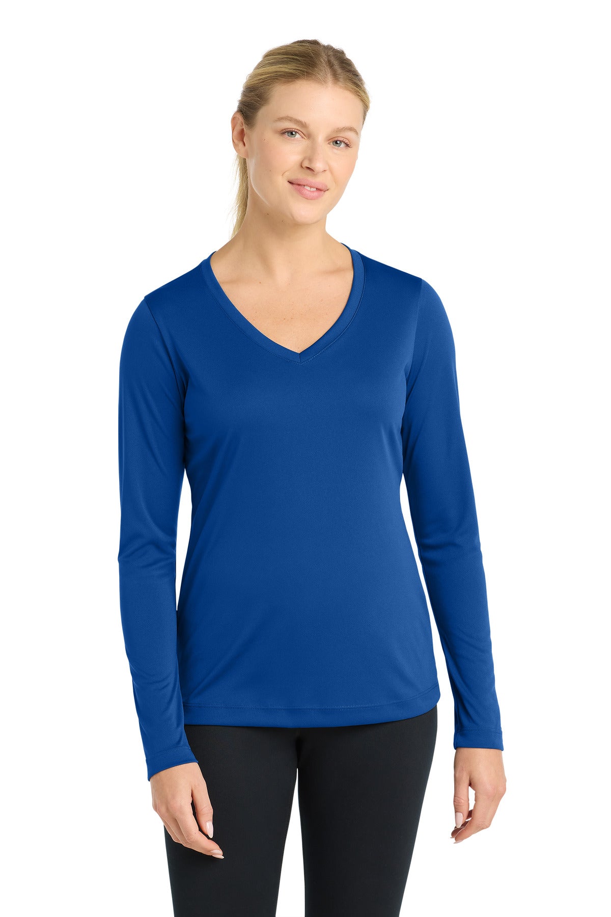 Sport-Tek Women's Long Sleeve PosiCharge Competitor V-Neck Tee LST353LS True Royal