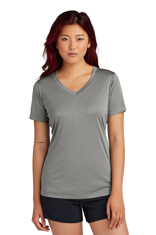 Sport-Tek Women's PosiCharge Competitor V-Neck Tee. LST353 Grey Concrete Heather